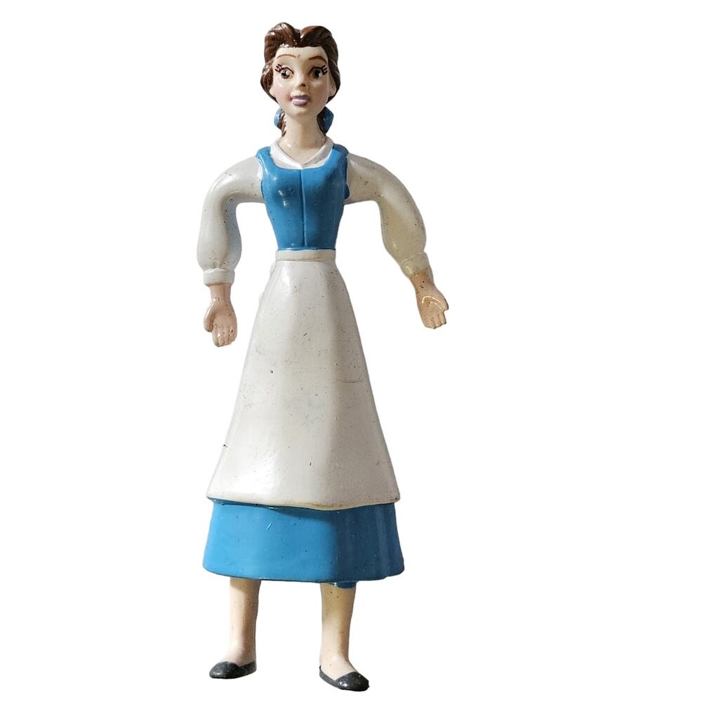 Vintage Disney Just Toys Belle Blue Dress White Apron Plastic Figure